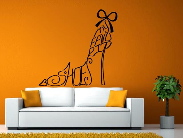 Shoe Wall Decal - Woman's Fashion Vinyl Decal- Home Decor - image 1