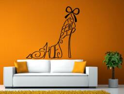 Shoe Wall Decal - Woman's Fashion Vinyl Decal- Home Decor - thumbnail 1