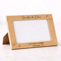 Personalised Bamboo Our First Cuddle Daddy Photo Frame - Engraved Keepsake Gift Father's Day From Child - thumbnail 2