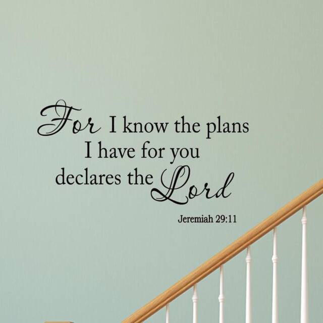 Christian Faith Stickers Bible Verse Scripture Wall Decal - For I Know The Plans Have For You Declares Lord Jeremiah 2911 - Vwaq - image 1
