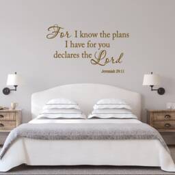 Christian Faith Stickers Bible Verse Scripture Wall Decal - For I Know The Plans Have For You Declares Lord Jeremiah 2911 - Vwaq - thumbnail 2