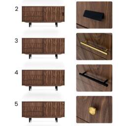 Mid-Century Sideboard, Dresser, Commode, Credenza Made Of Walnut Vaneer - Livlo O-S11 - thumbnail 3