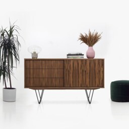 Mid-Century Sideboard, Dresser, Commode, Credenza Made Of Walnut Vaneer - Livlo O-S11 - thumbnail 1