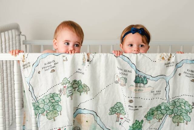 Winnie-The-Pooh Baby Blanket, Hundred Acre Woods Swaddle, Newborn Bamboo Swaddle Pooh Map Baby Bamboo - image 1