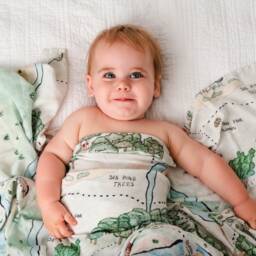 Winnie-The-Pooh Baby Blanket, Hundred Acre Woods Swaddle, Newborn Bamboo Swaddle Pooh Map Baby Bamboo - thumbnail 3