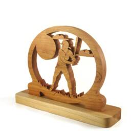 Baseball Desk Clock Handcrafted From Cherry Wood By Kevskrafts Nfb-1 - thumbnail 4