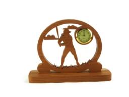 Baseball Desk Clock Handcrafted From Cherry Wood By Kevskrafts Nfb-1 - thumbnail 1