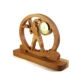 Baseball Desk Clock Handcrafted From Cherry Wood By Kevskrafts Nfb-1 - thumbnail 2