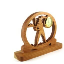 Baseball Desk Clock Handcrafted From Cherry Wood By Kevskrafts Nfb-1 - thumbnail 3