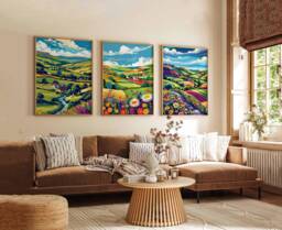 Set Of 3 Yorkshire Dales Poster, England Travel Print, Wall Art, National Park Decor, Scenic Countryside Gift, Poster - thumbnail 1