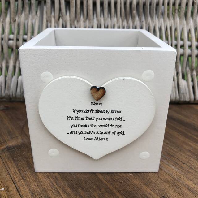 Nanny Personalised Flower/Plant Pot Gift Nana Granny Nan Nannie Grandma Gran Nanna Or Any Name. Shabby Chic Style Birthday Christmas Etc - image 1
