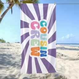 Cousin Crew Radiant Beach Towel, Monogram Pool Signature Towel For Kids, Vacation Gift, Picnic - thumbnail 2