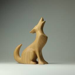 Wooden Wolf Sculpture - 14 - thumbnail 3
