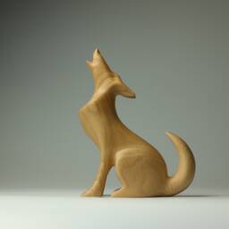 Wooden Wolf Sculpture - 14 - thumbnail 1