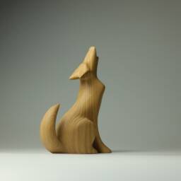 Wooden Wolf Sculpture - 14 - thumbnail 4