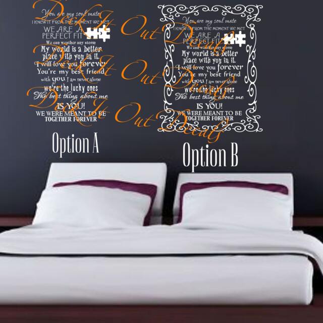You Are My Soul Mate Vinyl Wall Decal E00041 - image 1