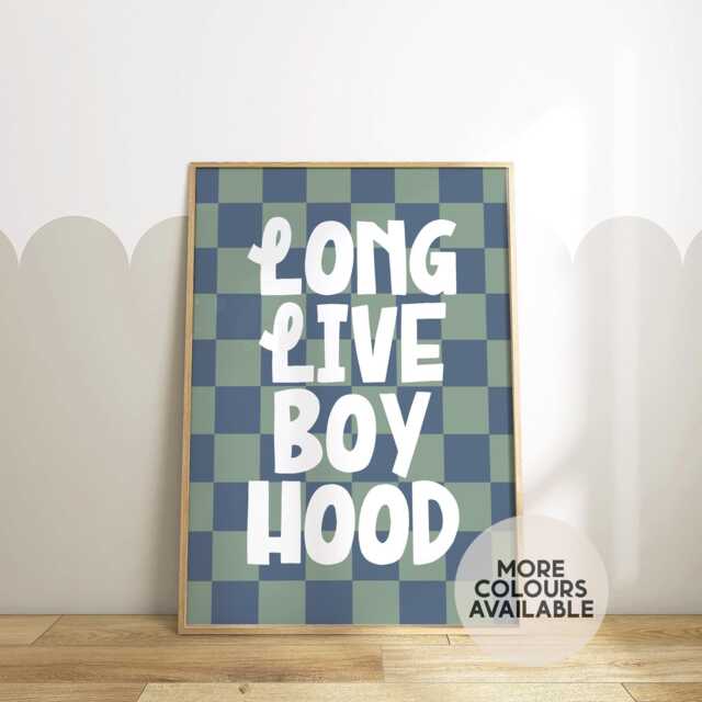 Long Live Boyhood Print -- Cool Boys Decor, Bedroom Print, Playroom Brothers Older Unframed - image 1