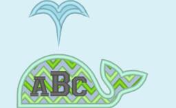 Whale Chevron Bx Also All Other - .pes .hus .dst .vp3 .vip .xxx .exp . Jef - Embroidery Appliqu?? Monogram Nautical Design - thumbnail 1