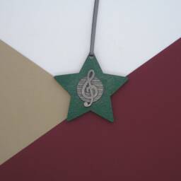 Treble Clef Christmas Decoration - Ornament Music Gift Lover Charm - thumbnail 2