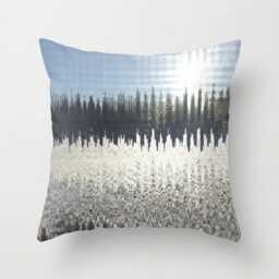 Winterscape, Decorative Pillow Or Cover Home Decoration, Winter Decor, Interior Design, Grey, Blue, White, Winter, Snow, Ski Decor - thumbnail 1