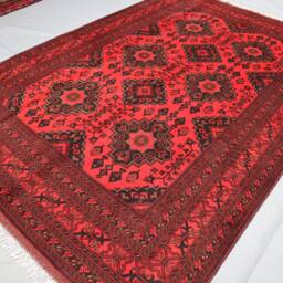 7x10 Tribal Area Rug - Afghan Hand Knotted Natural Veg Dyes Wool Large Geometric Caucasian Design Turkmen Bukhara Rug, Living Room - thumbnail 3
