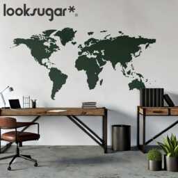 Large World Map Decal . Removable Wall Stickers Colorful Vinyl For Home, Retail Space, Office & Classroom Lswd-0111 - thumbnail 2