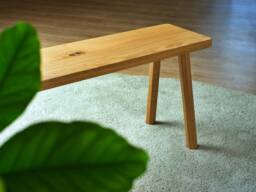 Solid Oak Wood Bench - Handcrafted Wooden Bench, Timeless Design in Brown & Black
