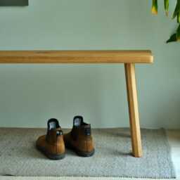Solid Oak Wood Bench - Handcrafted Wooden Bench, Timeless Design in Brown & Black - thumbnail 4