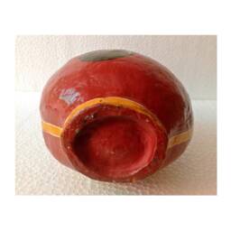 Hand Painted Paper Mache Flower Pot Vase Copper & Metal Art - thumbnail 3