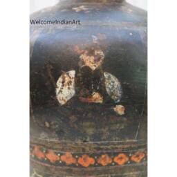 Hand Painted Paper Mache Flower Pot Vase Copper & Metal Art - thumbnail 4