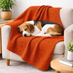 Orange Cotton Blanket - Woven Throw Durable Sofa Slip Cover Boho Bedspread Made in Portugal Sustainable Modern Traditional Home Decor - thumbnail 4