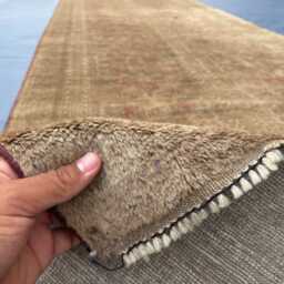 4x13 Brown Baluch Runner, Academia Long Wide Afghan Vintage Chocolate Mocha Wool Runner Rug, Moody Geometric/Hallway Welcome Entrance - thumbnail 4