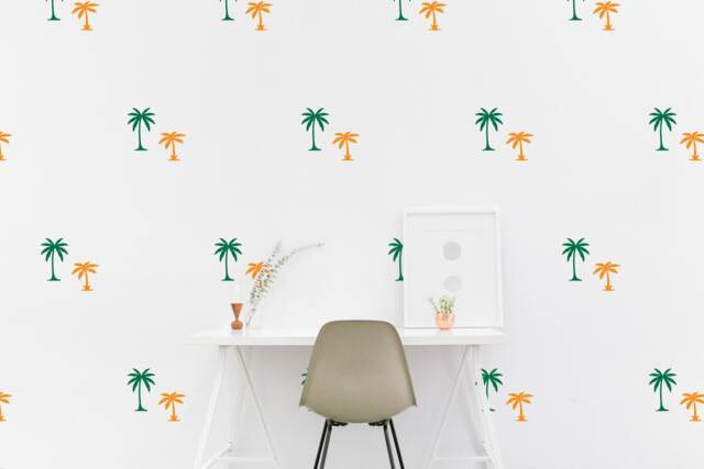 Palm Tree Wall Decal Pattern Trees Tropical Jungle Kids Room Wall Sticker Nursery Bedroom Wallpaper Vinyl Decals Home Decor Stickers - image 1