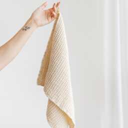 Waffle Woven Linen Towel Soft, Absorbent Bathroom Towel - thumbnail 4