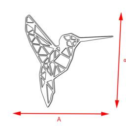 Hummingbird Geometric Low Poly Wall Art, Animal Hanging, Decor, Wood Colibri Shape, Laser Cut, Interior Design - thumbnail 4