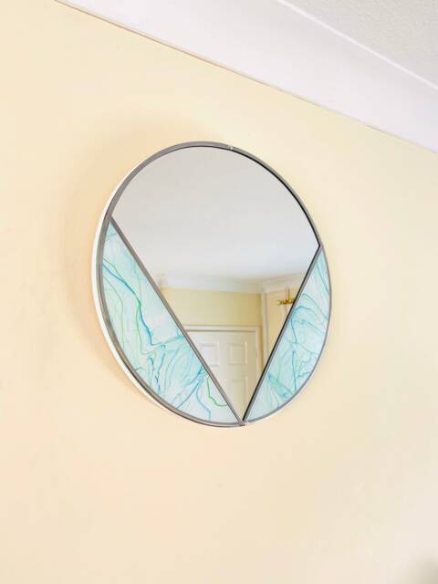 Art Deco Blue Round Mirror - Lemongrass - image 1