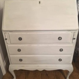 Sold Please Contact For Custom Orders - Shabby Chic Solid Wood Bureau Writing Desk Office Study Bedroom Workspace - thumbnail 2