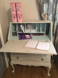 Sold Please Contact For Custom Orders - Shabby Chic Solid Wood Bureau Writing Desk Office Study Bedroom Workspace - thumbnail 1