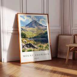 Mount Snowdon Print Wales Travel Poster, Eryri National Park Wall Art - thumbnail 3