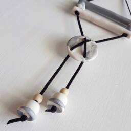 White & Silver Clay Wall Hanging - thumbnail 1