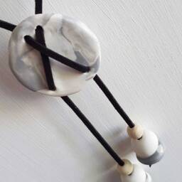 White & Silver Clay Wall Hanging - thumbnail 4