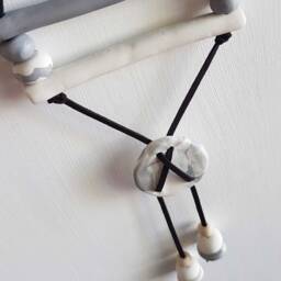 White & Silver Clay Wall Hanging - thumbnail 3
