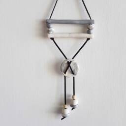 White & Silver Clay Wall Hanging - thumbnail 2