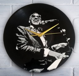 Ray Charles Painted Retro Vinyl Record Clock, . Wall Clock . Gift For Music Lover