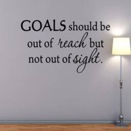 Vwaq Goals Should Be Out Of Reach But Not Sight, Inspirational Quotes Wall Decal 1601 - thumbnail 1
