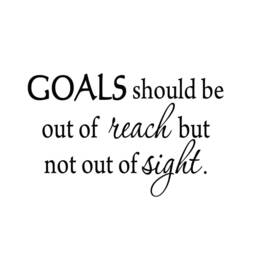 Vwaq Goals Should Be Out Of Reach But Not Sight, Inspirational Quotes Wall Decal 1601 - thumbnail 2