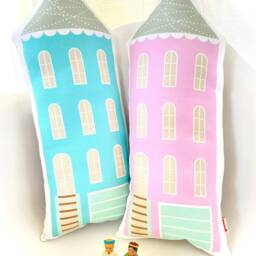 House Plush Pillow Cotton Linen Blend, Modern Nursery Decor - thumbnail 4