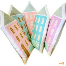 House Plush Pillow Cotton Linen Blend, Modern Nursery Decor - thumbnail 1