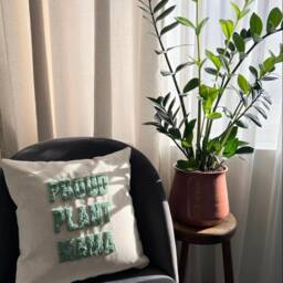 Punch Needle Proud Plant Mama Cushion Cover, Cute Throw Pillow, Embroidered Parent, Custom Unique Pillow - thumbnail 3