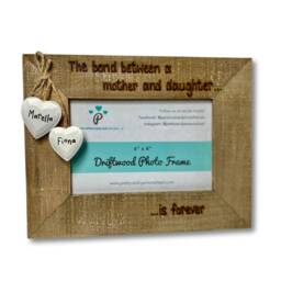 Mother Daughter Photo Frame - The Bond Between A Father & Is Forever Personalised Driftwood Wooden Mum Mom Mummy - thumbnail 3
